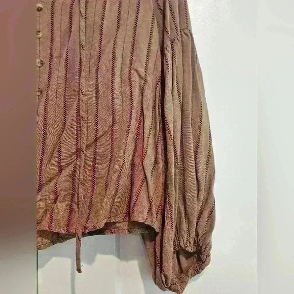 Mine Tan and Black Striped Blouse - Picture 6 of 7